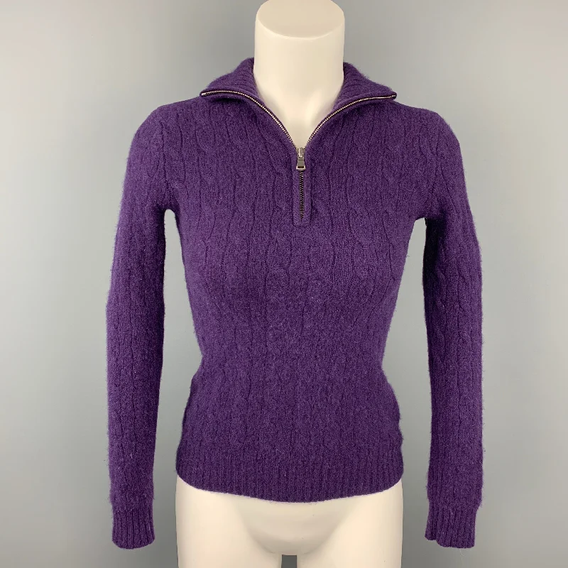 RALPH LAUREN Black Label Size XS Purple Cashmere Sweater