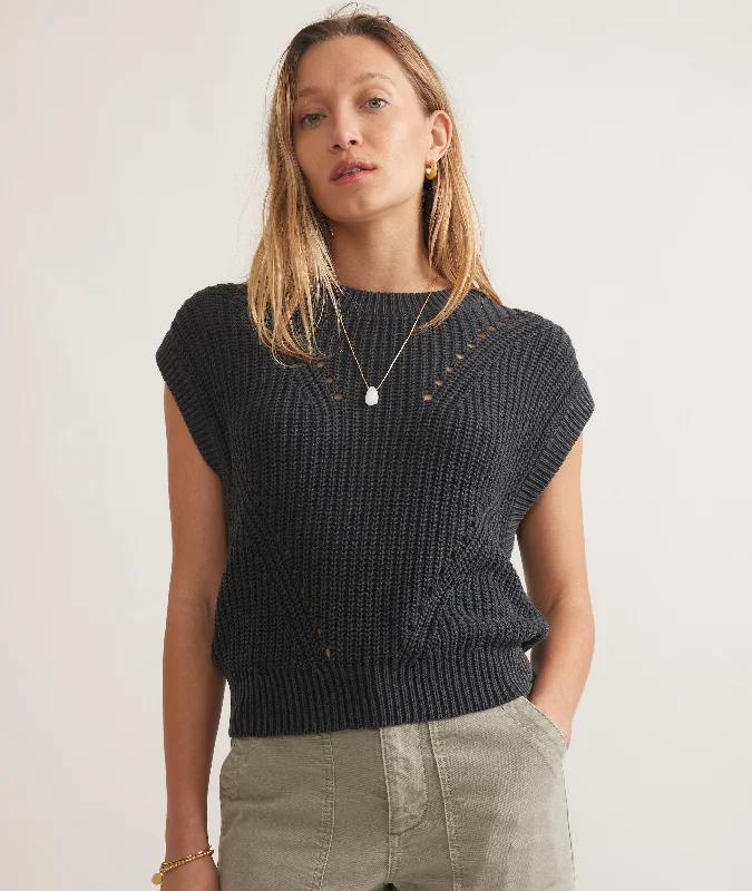 Ramona Sweater Vest Notch Collar Peter Pan Collar Cowl Neck