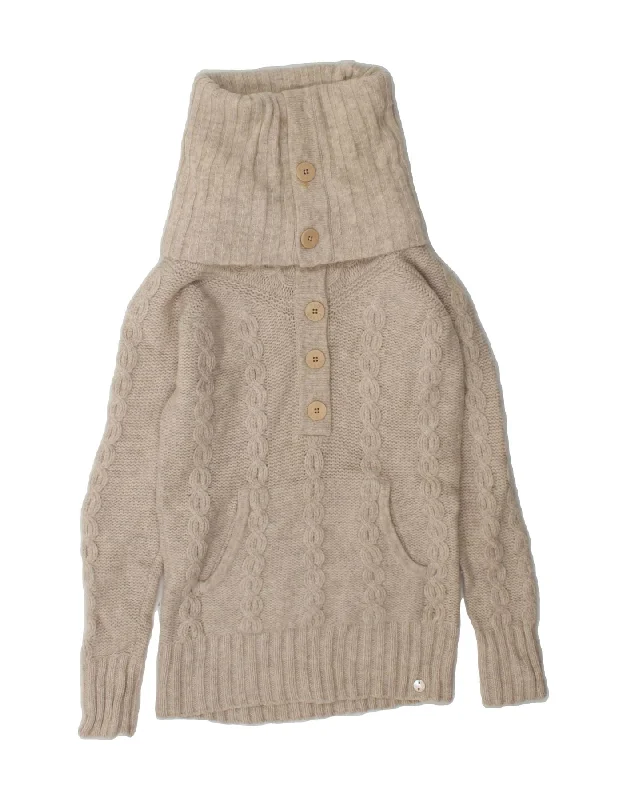 TED BAKER Womens Roll Neck Jumper Sweater Size 2 Small Grey Lambswool Solid Print Embellished TED BAKER Womens Roll Neck Jumper Sweater Size 2 Small Grey Lambswool Solid Print Embellished
