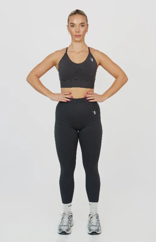 Tempo Seamless Scrunch Leggings & Multi-Way Sports Bra Set - Slate Grey Elegant Embellished Leggings Tempo Seamless Scrunch Leggings & Multi-Way Sports Bra Set - Slate Grey Elegant Embellished Leggings