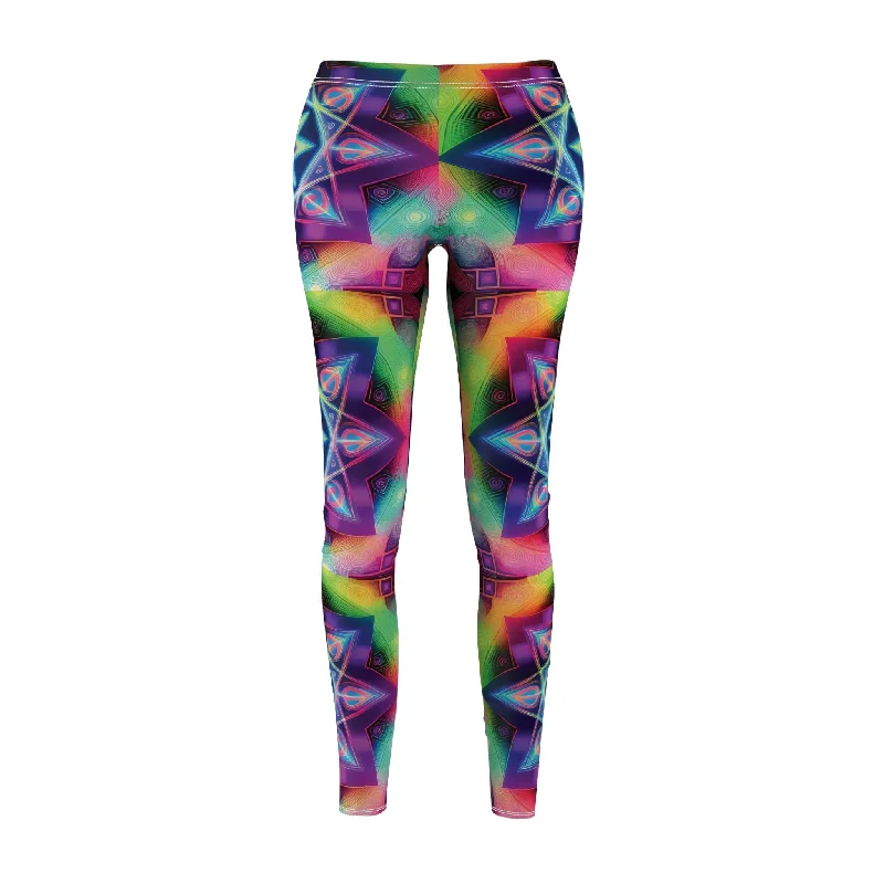 The Colorful Rave Star - Women's Cut & Sew Casual Leggings (AOP) Trendy Sweat-Wicking Workout Leggings The Colorful Rave Star - Women's Cut & Sew Casual Leggings (AOP) Trendy Sweat-Wicking Workout Leggings