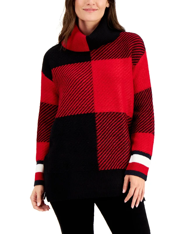 Tommy Hilfiger Colorblocked Cowlneck Tunic Sweater Chenille Fabric Brocade Fabric Lace Fabric Tommy Hilfiger Colorblocked Cowlneck Tunic Sweater Chenille Fabric Brocade Fabric Lace Fabric