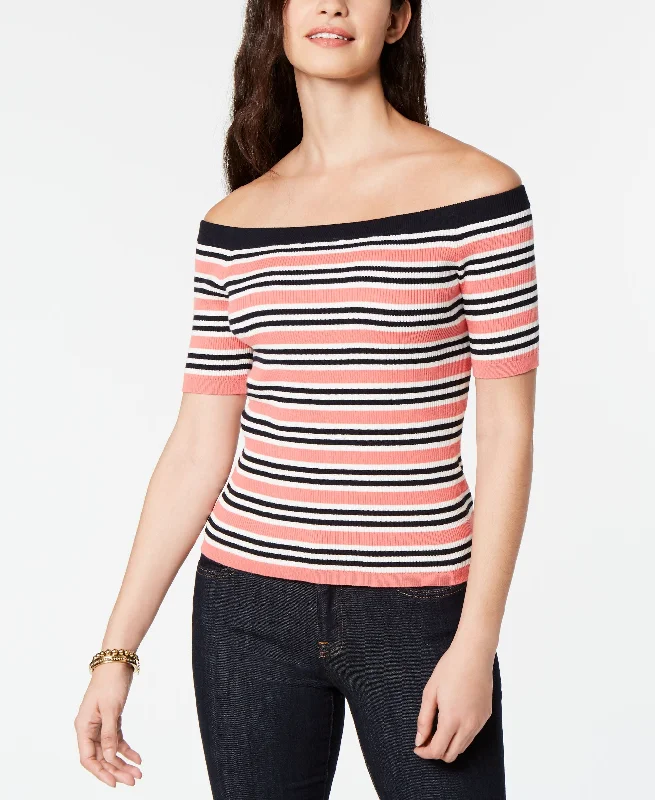 Tommy Hilfiger Cotton Off The Shoulder Ribbed Sweater Wool Sweater Cotton Sweater Cashmere Sweater Tommy Hilfiger Cotton Off The Shoulder Ribbed Sweater Wool Sweater Cotton Sweater Cashmere Sweater