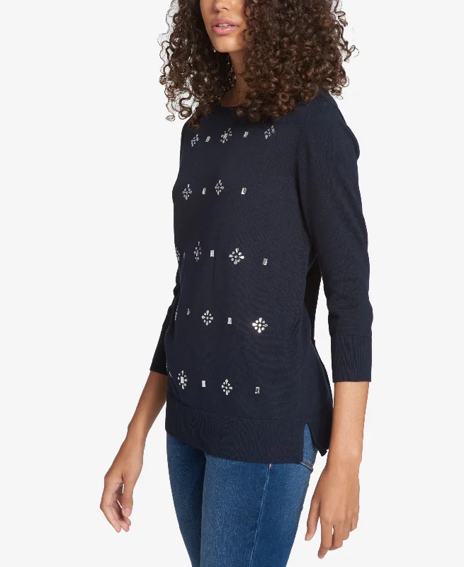 Tommy Hilfiger Embellished 3/4 Sleeve Sweater Jersey Fabric Tulle Fabric Batik Fabric Tommy Hilfiger Embellished 3/4 Sleeve Sweater Jersey Fabric Tulle Fabric Batik Fabric