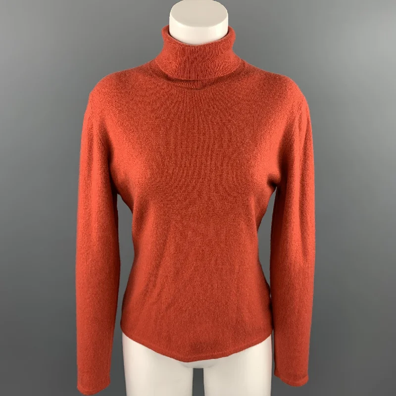 TSE Size L Coral Knitted Cashmere Turtleneck Sweater