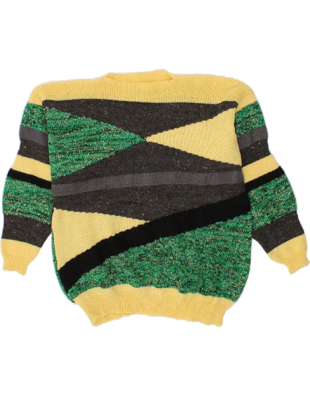 VINTAGE Womens Boat Neck Jumper Sweater UK 16 Large Multicoloured Jersey Fabric Tulle Fabric Batik Fabric VINTAGE Womens Boat Neck Jumper Sweater UK 16 Large Multicoloured Jersey Fabric Tulle Fabric Batik Fabric