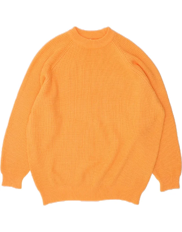 VINTAGE Womens Crew Neck Jumper Sweater UK 22/24 3XL Orange Tailored Straight A-Line VINTAGE Womens Crew Neck Jumper Sweater UK 22/24 3XL Orange Tailored Straight A-Line