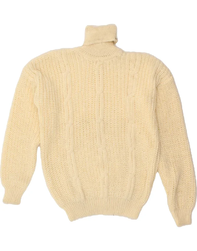 VINTAGE Womens Roll Neck Jumper Sweater UK 20 2XL Beige Notch Collar Peter Pan Collar Cowl Neck VINTAGE Womens Roll Neck Jumper Sweater UK 20 2XL Beige Notch Collar Peter Pan Collar Cowl Neck
