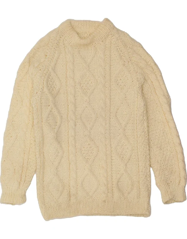 VINTAGE Womens Turtle Neck Jumper Sweater UK 14 Large Off White Iron Safe Non-Iron Wrinkle Free VINTAGE Womens Turtle Neck Jumper Sweater UK 14 Large Off White Iron Safe Non-Iron Wrinkle Free