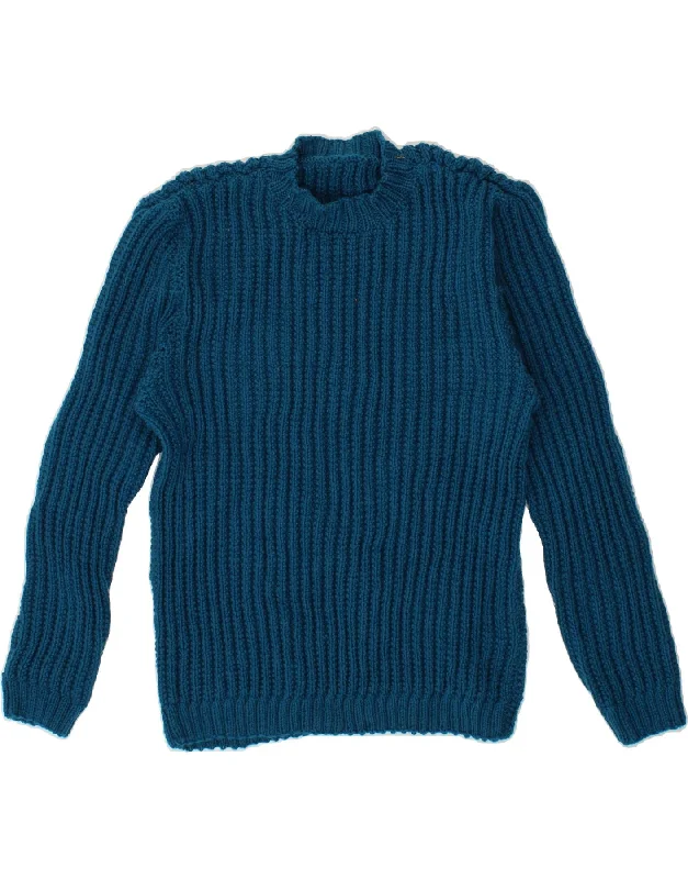VINTAGE Womens Turtle Neck Jumper Sweater UK 14 Medium Blue Turtle Neck Boat Neck Asymmetrical Neck VINTAGE Womens Turtle Neck Jumper Sweater UK 14 Medium Blue Turtle Neck Boat Neck Asymmetrical Neck