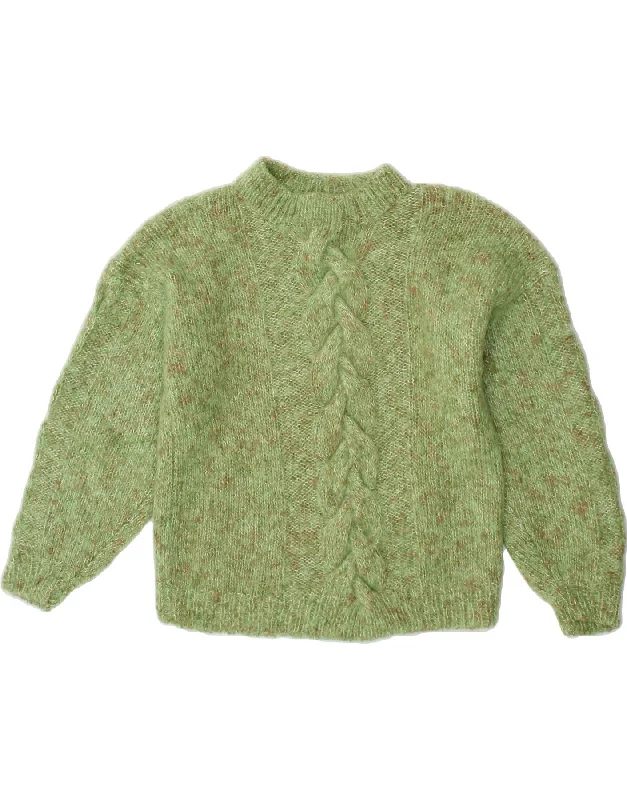VINTAGE Womens Turtle Neck Jumper Sweater UK 14 Medium Green Flecked Oversized Loose Flowy VINTAGE Womens Turtle Neck Jumper Sweater UK 14 Medium Green Flecked Oversized Loose Flowy