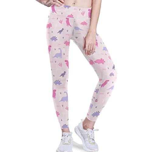 visesunny High Waist Yoga Pants with Pockets Cute Dinosaur Pink Pattern Tummy Control Workout Running Yoga Leggings for Women Cozy Workout Performance Leggings visesunny High Waist Yoga Pants with Pockets Cute Dinosaur Pink Pattern Tummy Control Workout Running Yoga Leggings for Women Cozy Workout Performance Leggings