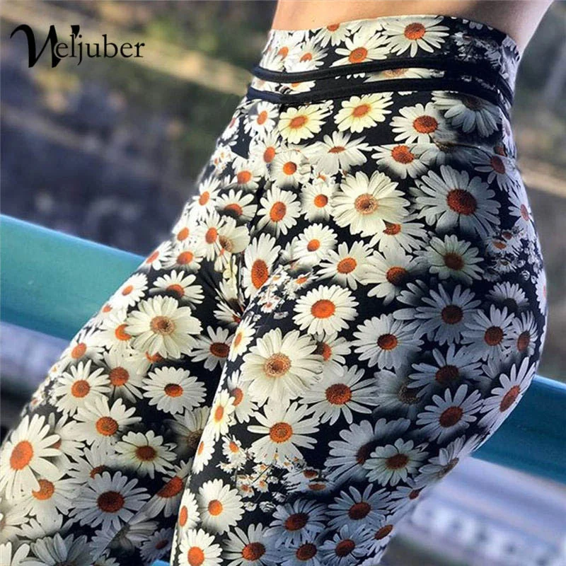 Weljuber Flower Prints Leggings 2018 New Fashion Womens High Waist Push Up Hips Leggings Sexy High Elastic Skinny Trousers Fashionable High-Rise Leggings Weljuber Flower Prints Leggings 2018 New Fashion Womens High Waist Push Up Hips Leggings Sexy High Elastic Skinny Trousers Fashionable High-Rise Leggings