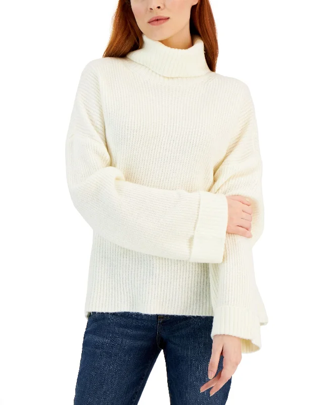 Women's Easy Pull-On Cowlneck Sweater Bright Pastel Dark