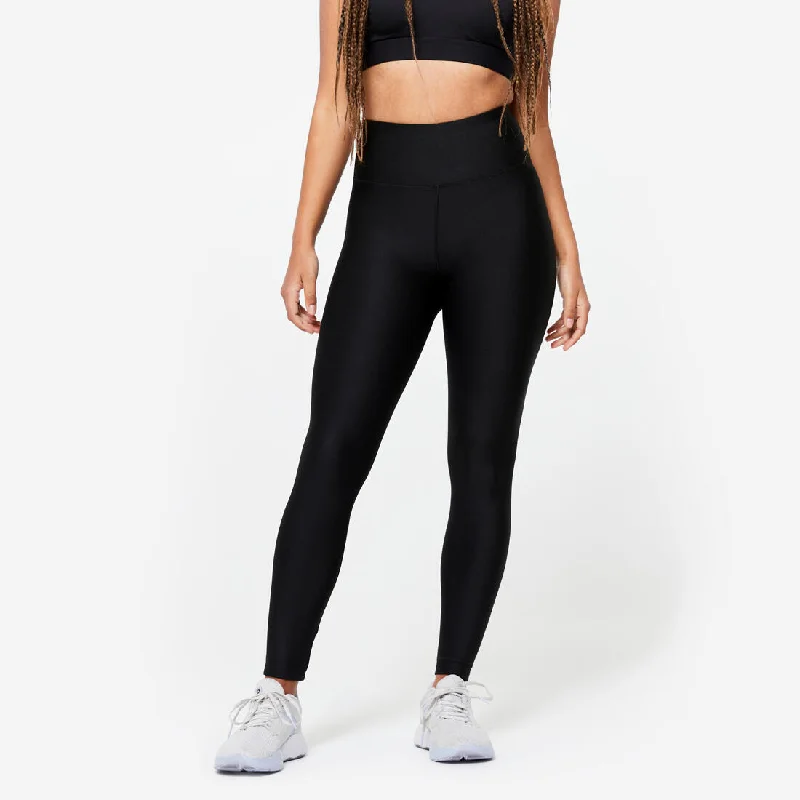 Women's High-Waisted Cardio Fitness Leggings - Smoky Black Chic Floral Print Leggings Women's High-Waisted Cardio Fitness Leggings - Smoky Black Chic Floral Print Leggings