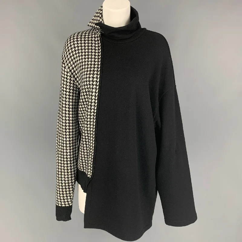 Y's by YOHJI YAMAMOTO Size M Black White Houndstooth Sweater