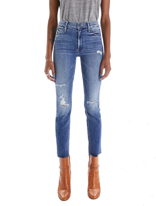 Mid Rise Dazzler Ankle Fray Jeans - MOTHER