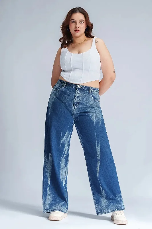 Stellar Sapphire Curve Wide Leg Jeans