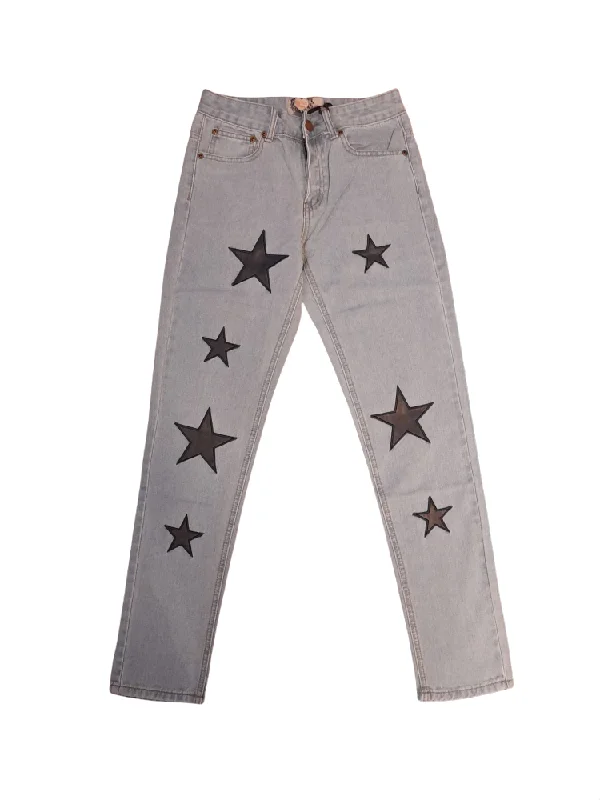 Boohoo Limited Edition Star Print Womens Jeans Classic Black Denim Jeans