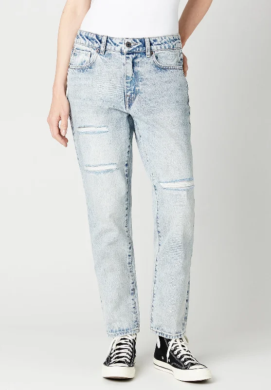 Relaxed Madison Boyfriend Women's Jeans in Distresses blue - BL15825 Casual Distressed Denim Jeans Relaxed Madison Boyfriend Women's Jeans in Distresses blue - BL15825 Casual Distressed Denim Jeans