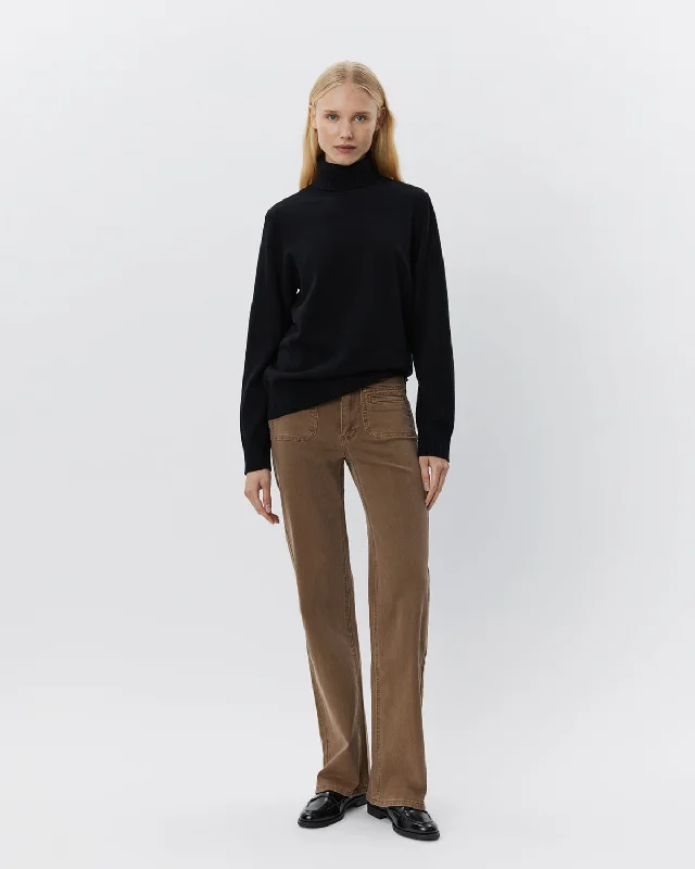 NOENNESW HIGH JEANS - Brown Chic Cropped Jeans